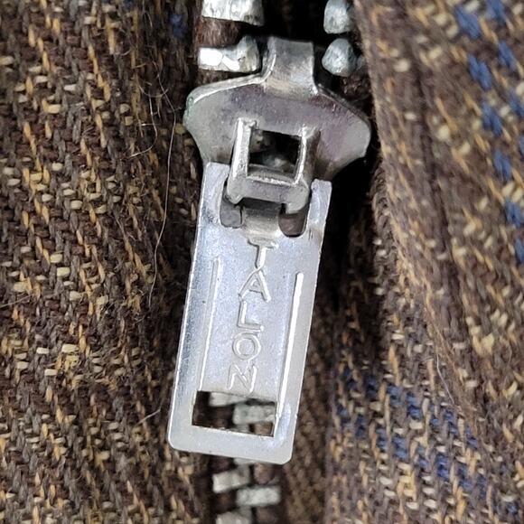 Vintage 80s MOD Polyester Check Pants 32x27 Textured Brown - Picture 7 of 16